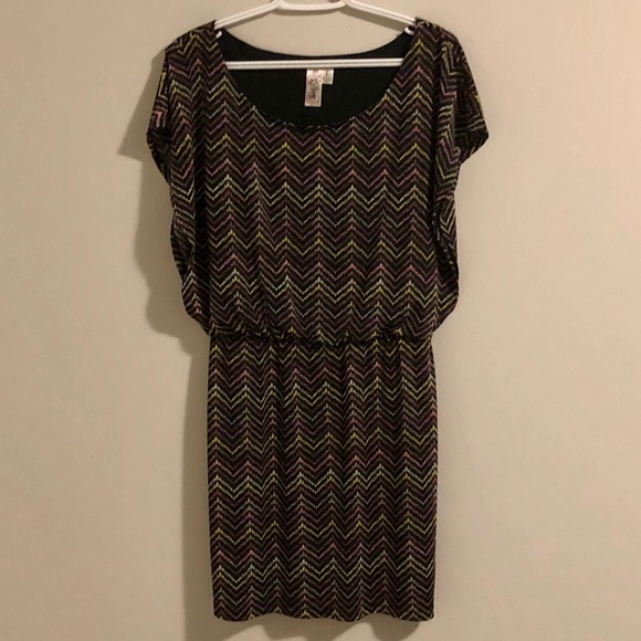 L8teR wide top chevron sleeveless mini dress - Picture 3 of 7